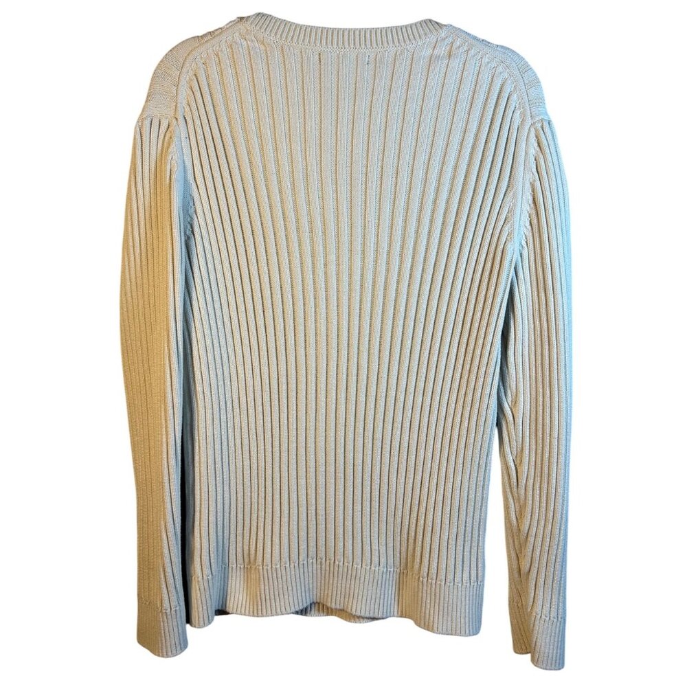 Banana Republic Cable Crew Pullover Cream womens Size L - Picture 3 of 9